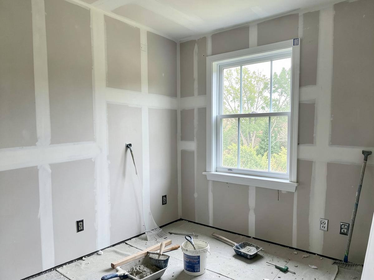 Sheetrock and Windows by Top Hand Roofing